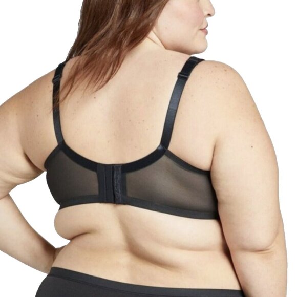 Lane Bryant Cacique Womens Bra Cool Bliss Balconette 50DD Black Underwire - Picture 3 of 10